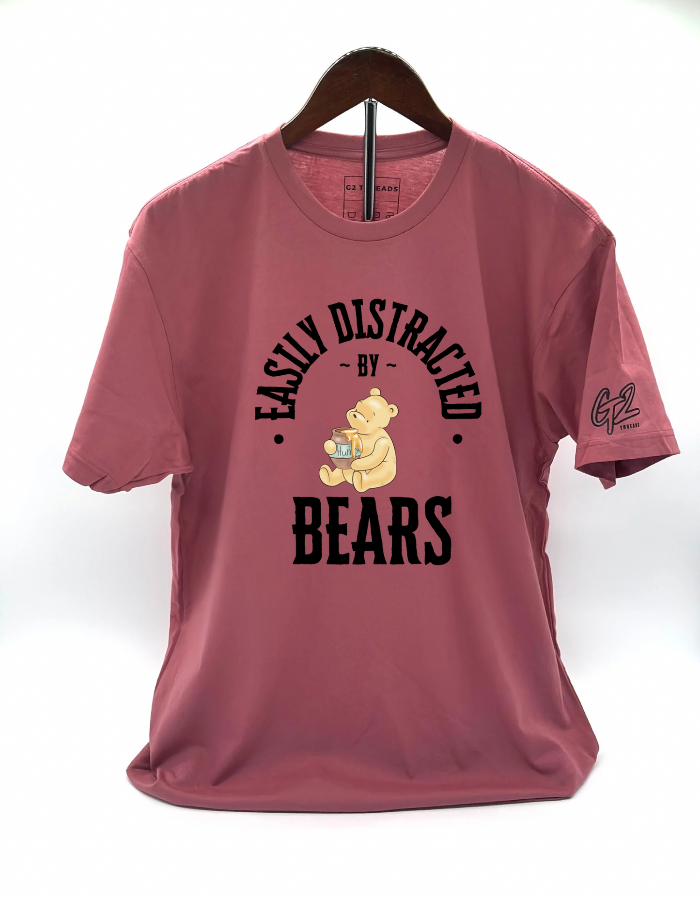 “DISTRACTED BEAR” 100% Cotton T-Shirt