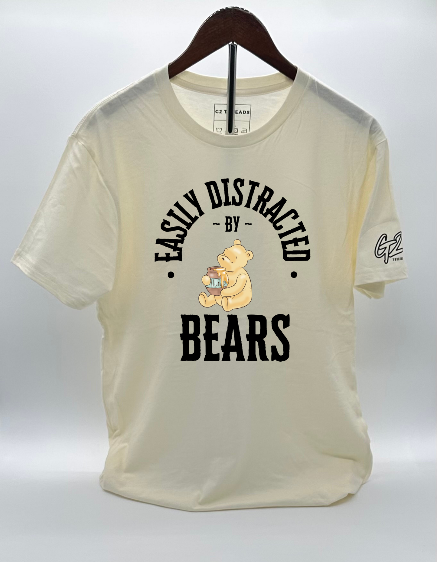 “DISTRACTED BEAR” 100% Cotton T-Shirt