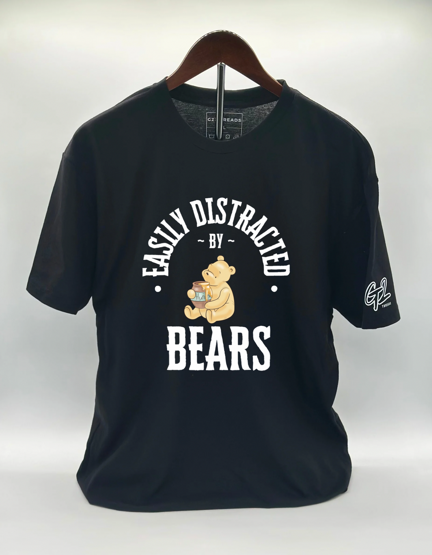 “DISTRACTED BEAR” 100% Cotton T-Shirt
