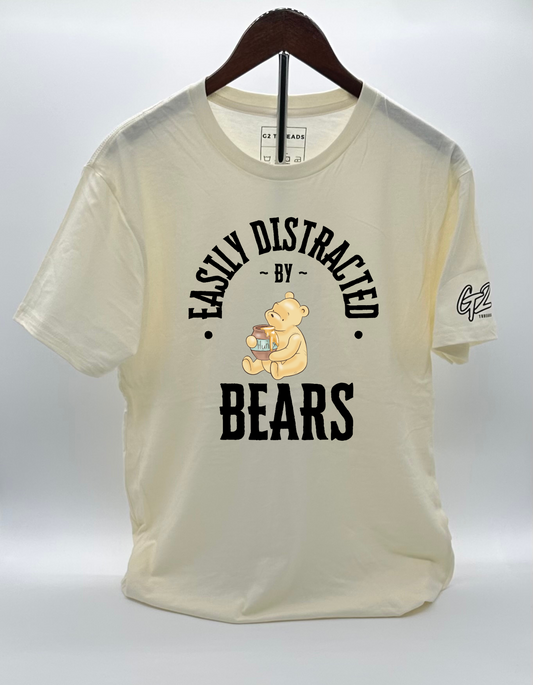 “DISTRACTED BEAR” 100% Cotton T-Shirt